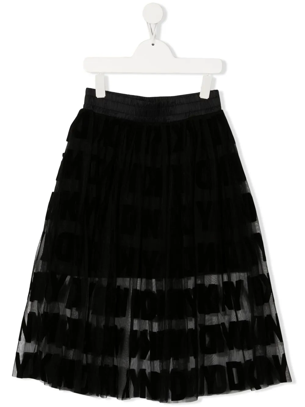 

Dkny Kids falda midi con motivo del logo - Negro