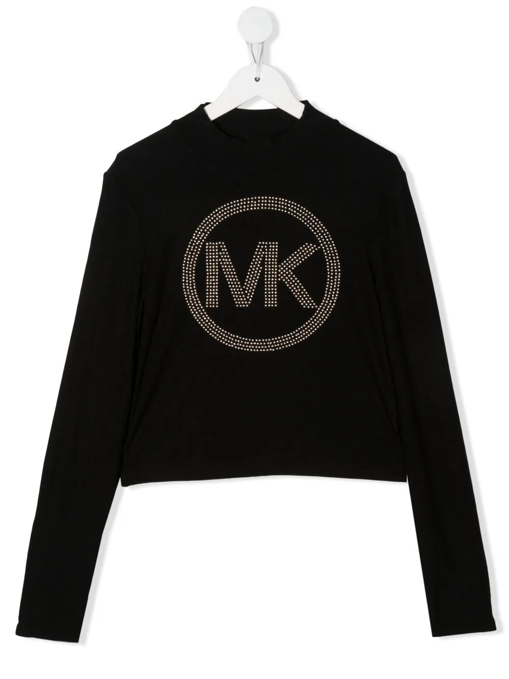 

Michael Kors Kids top con cuello falso y logo - Negro