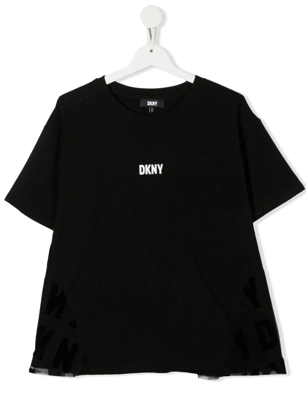 

Dkny Kids TEEN logo-print panelled T-shirt - Black