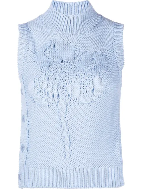 Cecilie Bahnsen Irina floral knitted wool vest