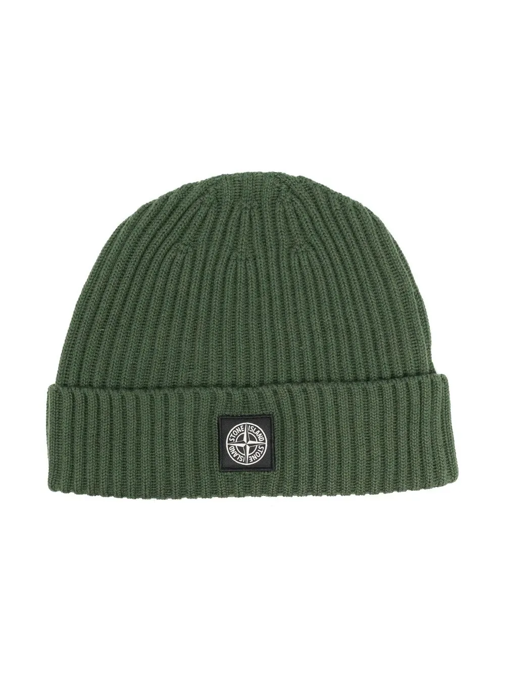 

Stone Island Junior gorro tejido con parche de compass - Verde