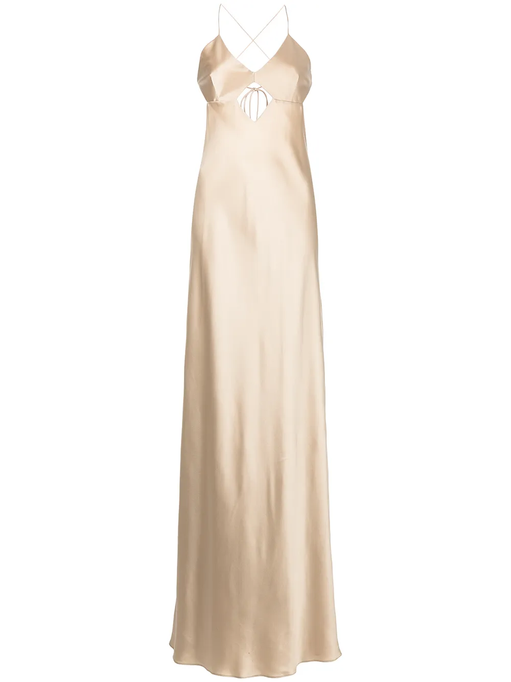 cut-out detail silk gown