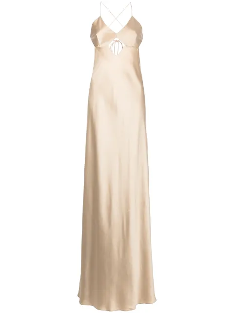 Michelle Mason cut-out detail silk gown