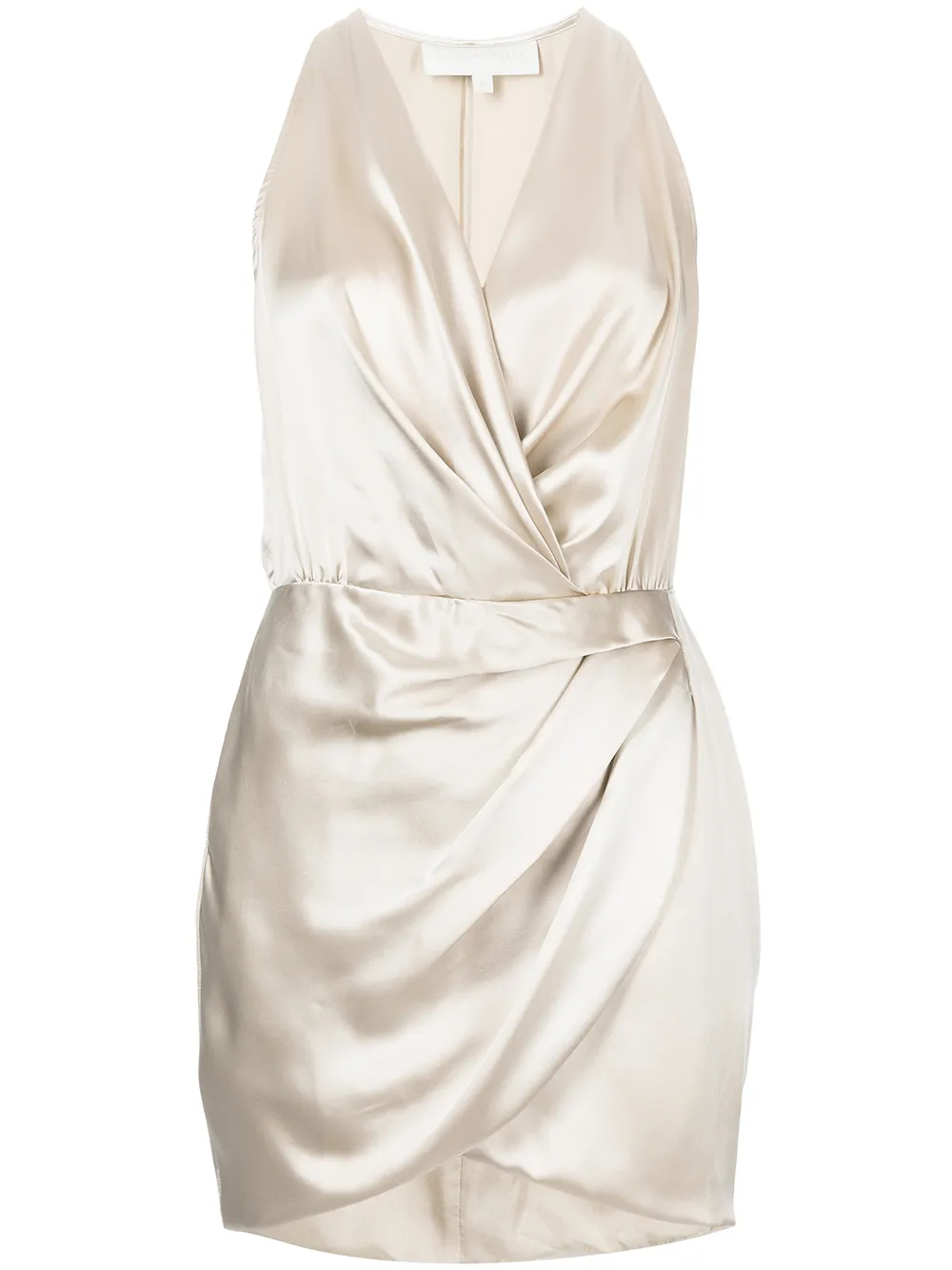 

Michelle Mason draped-detail halterneck dress - Gold