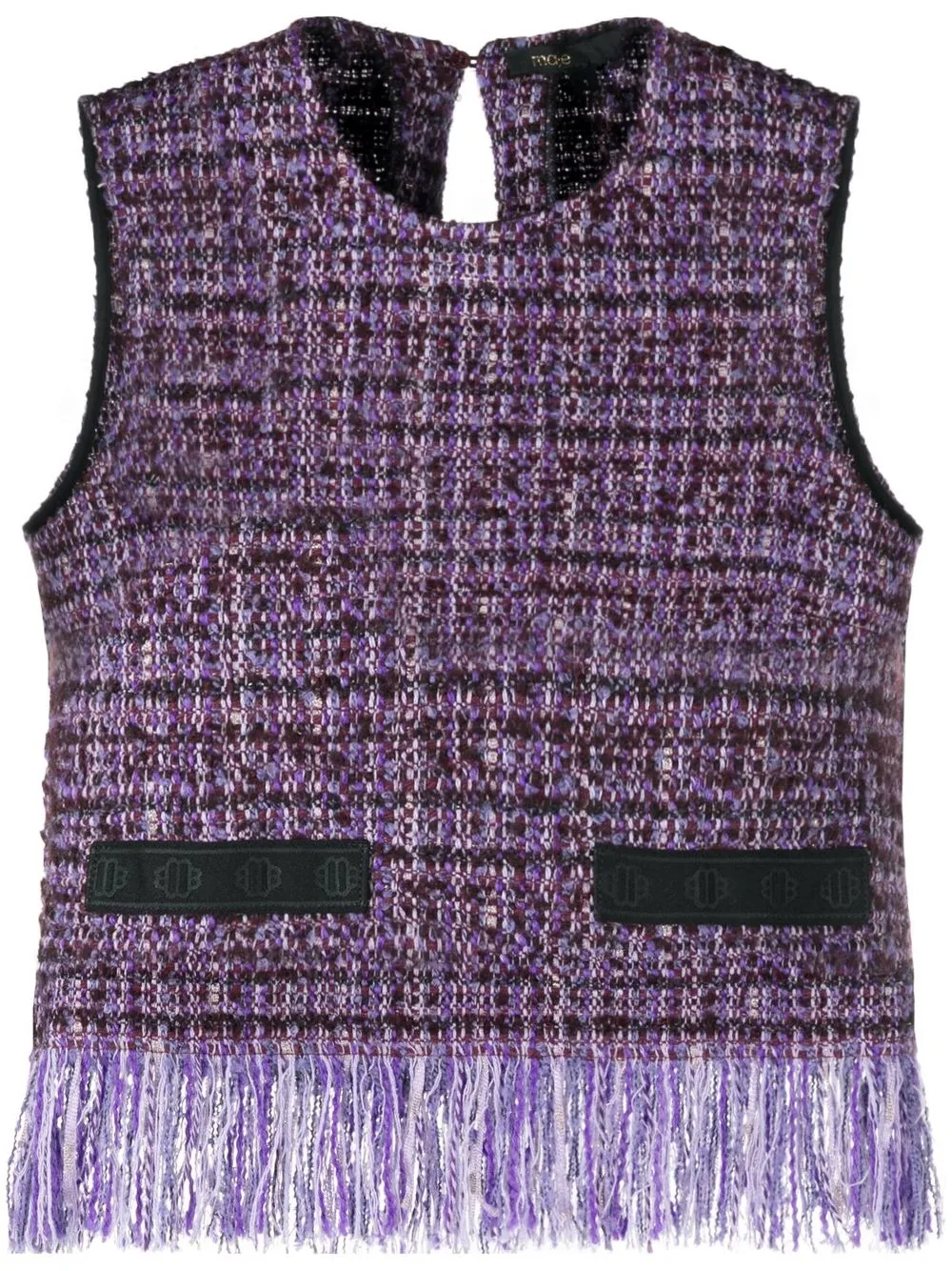 

Maje fringed tweed top - Purple