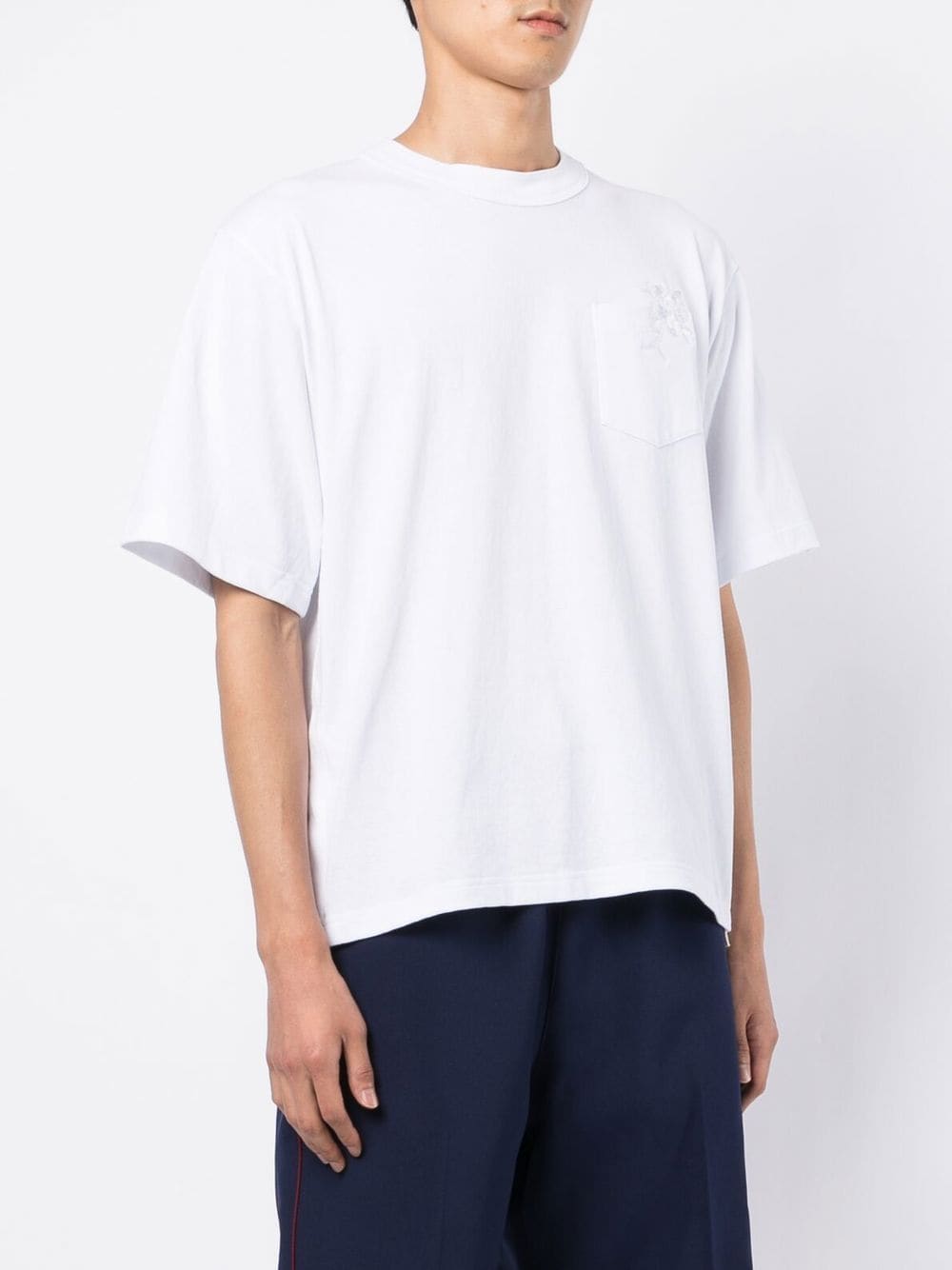Shop Sacai Appliqué-detail Short-sleeve T-shirt In White