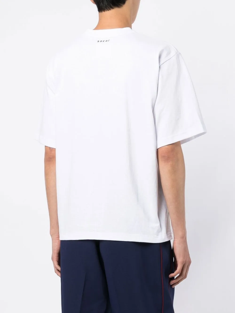 Shop Sacai Appliqué-detail Short-sleeve T-shirt In White