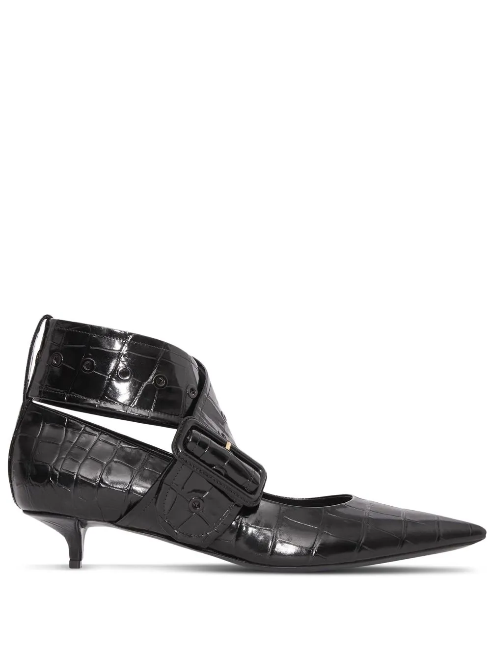 Burberry Kitten-heel Leather Pumps In Black | ModeSens