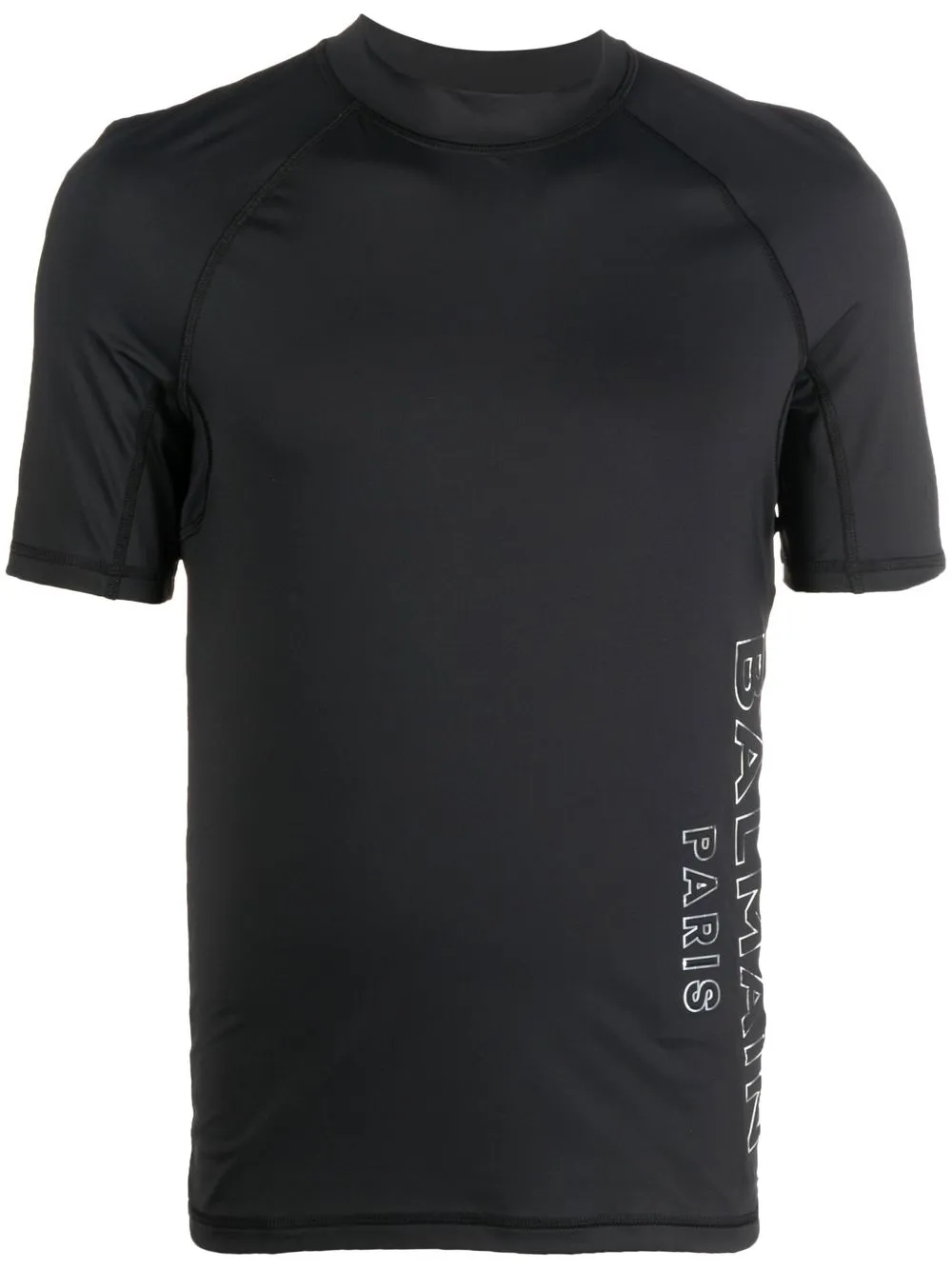 

Balmain playera con cuello redondo y logo - Negro