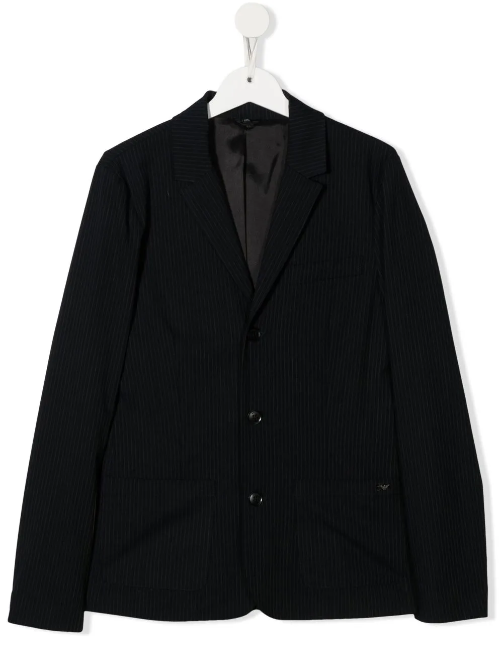 Emporio Armani Kids blazer a rayas diplomáticas con botones - Azul