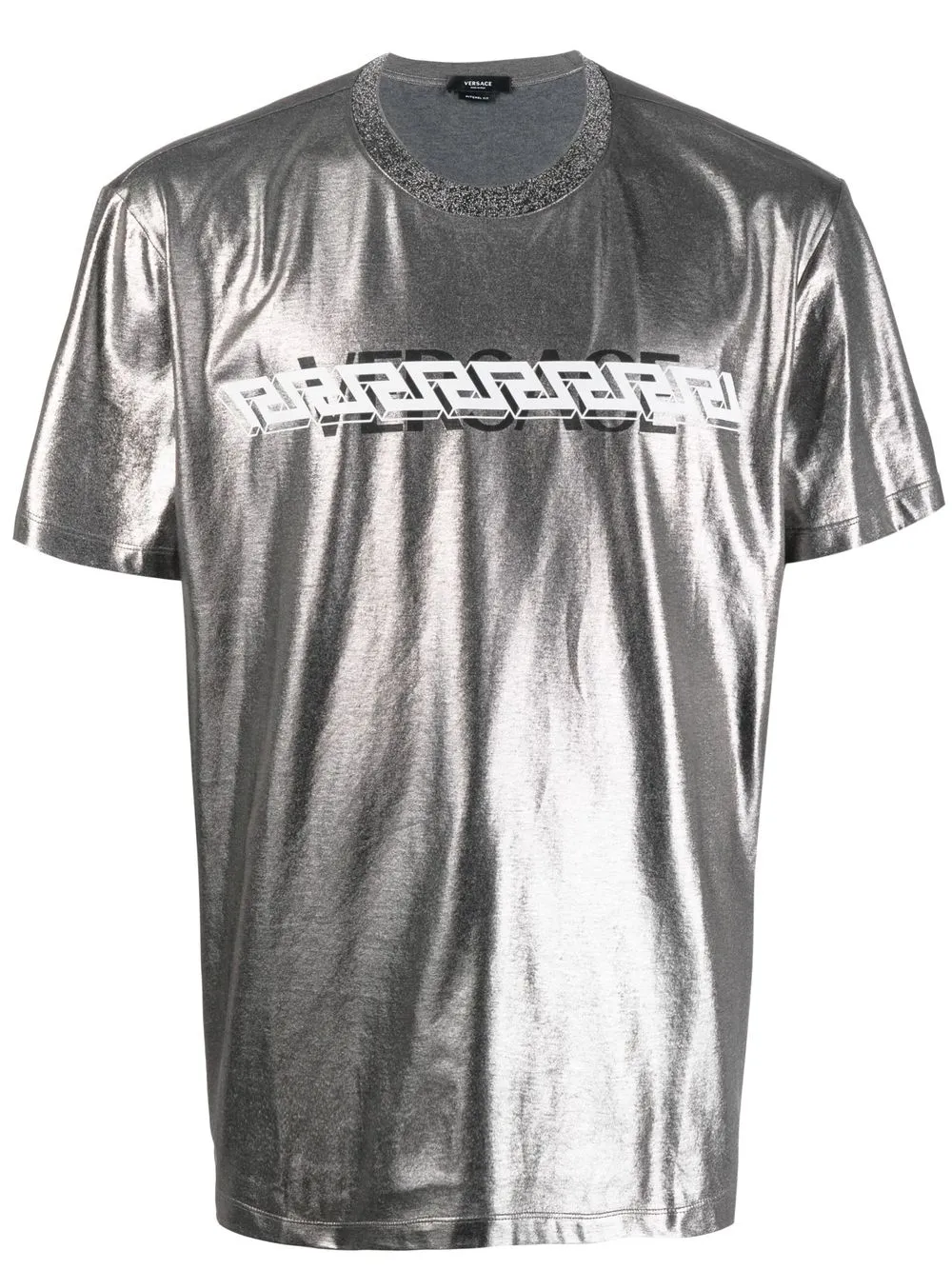 

Versace Greca-print metallic-effect T-shirt - Silver