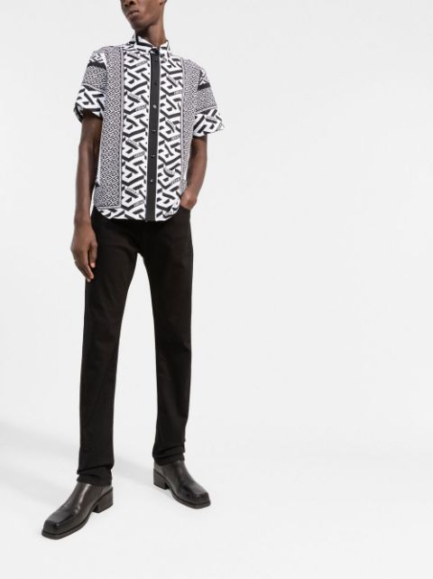 Versace - La Greca-print short-sleeved shirt