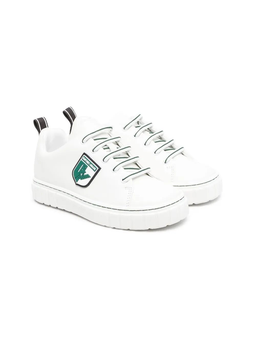 

Emporio Armani Kids tenis bajos con parche del logo - Blanco