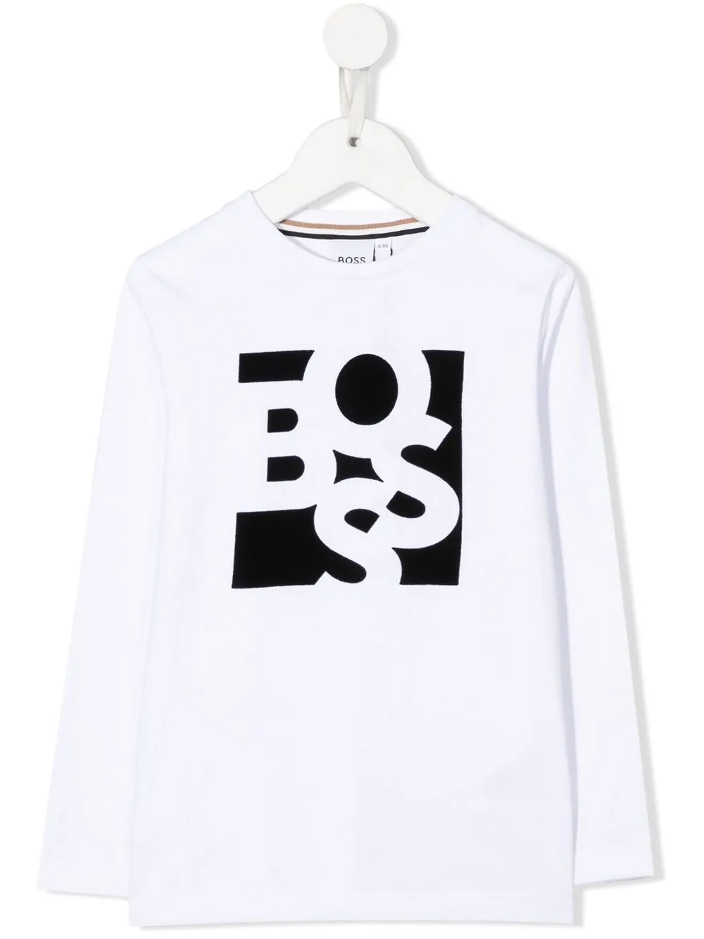 

BOSS Kidswear playera manga larga con logo estampado - Blanco