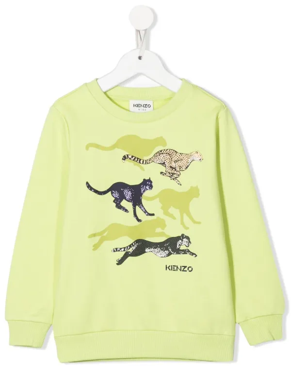 Kenzo Kids Cheetah-print crew-neck 