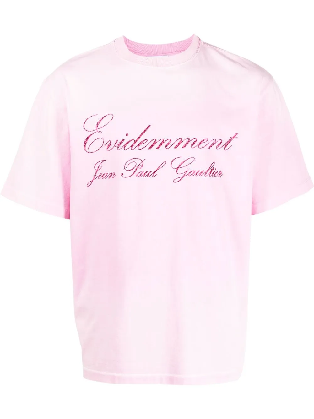 

Jean Paul Gaultier glitter-logo oversized T-shirt - Pink