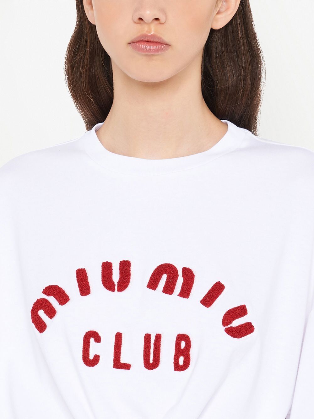 Miu Miu Embroidered Logo T-shirt - Farfetch