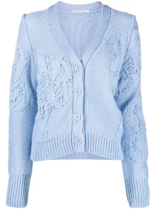 Cecilie Bahnsen Irma Vネック カーディガン | ブルー | FARFETCH JP