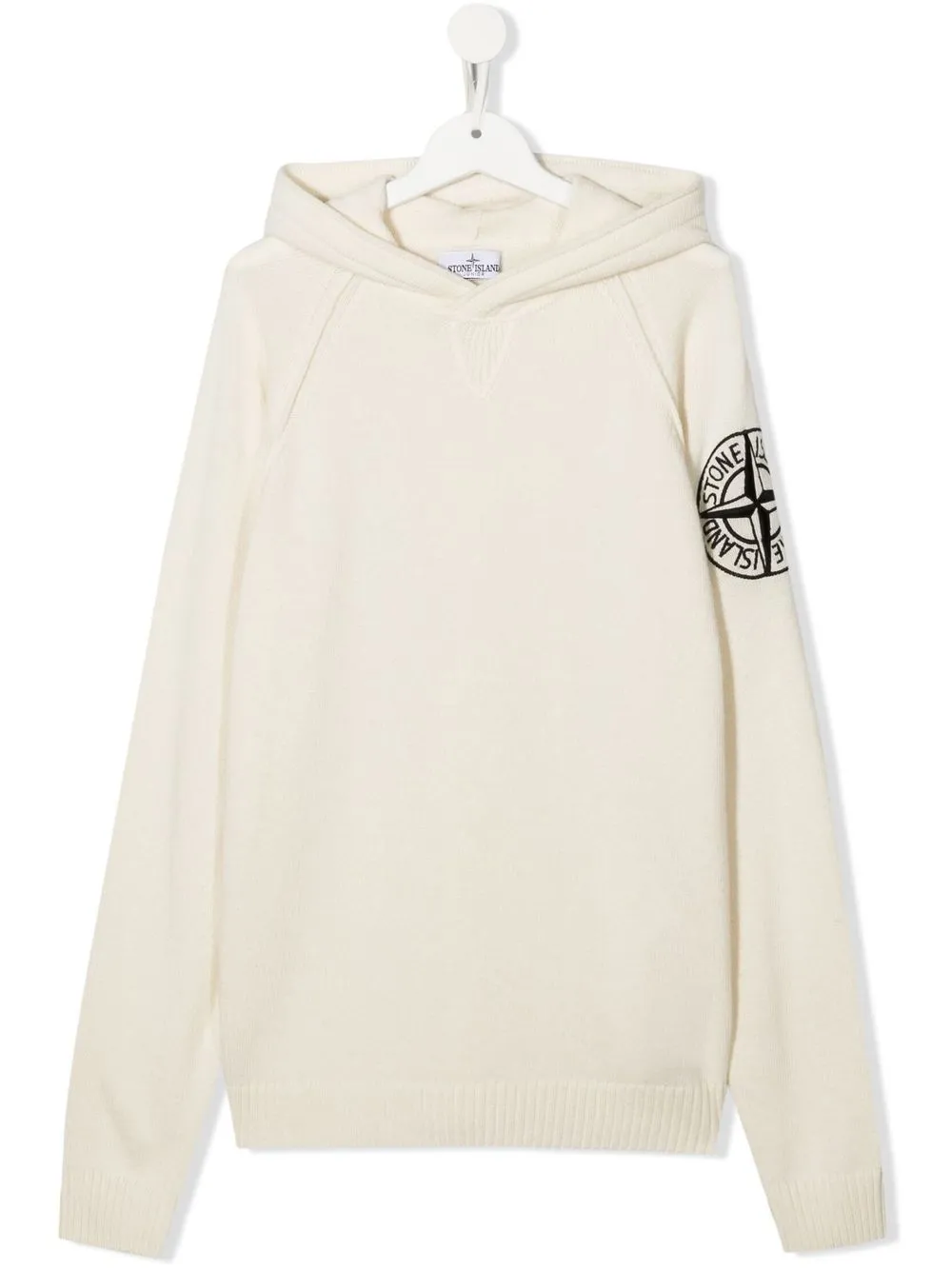 

Stone Island Junior TEEN logo-embroidered knitted hoodie - Neutrals