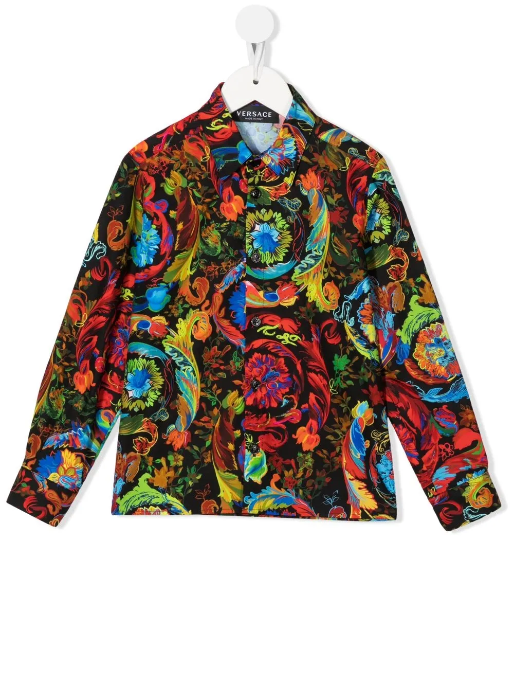 

Versace Kids camisa con estampado Barocco - Negro