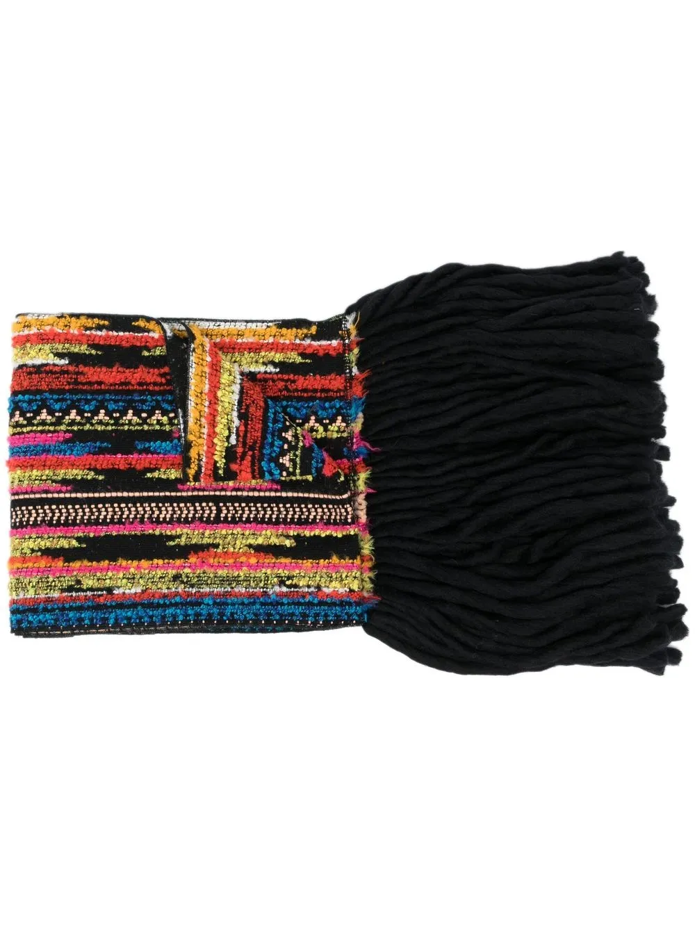 

Forte Forte fringed jacquard scarf - Black