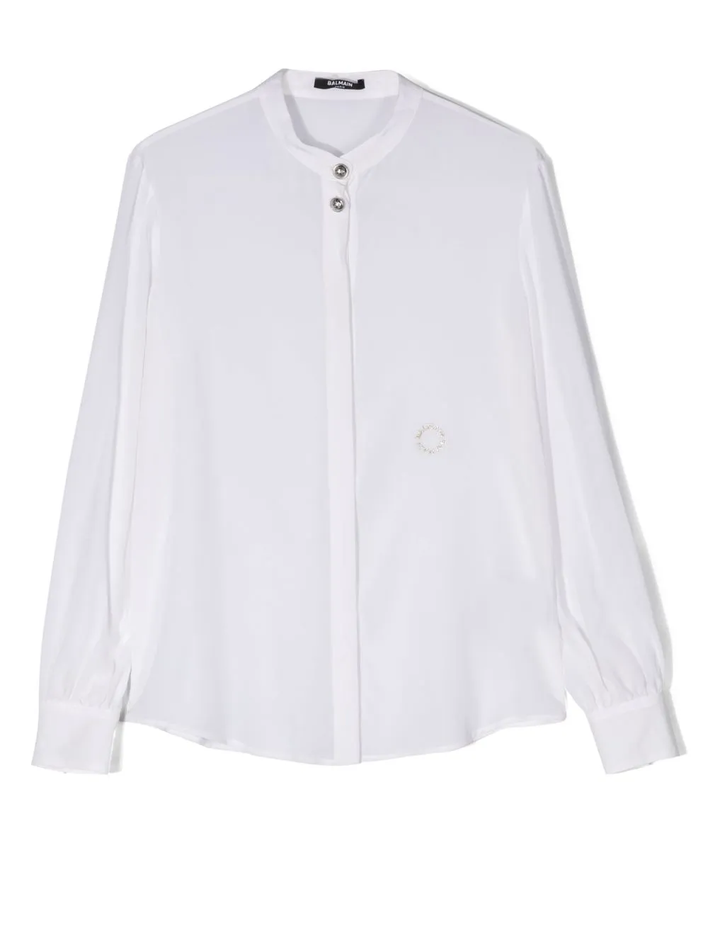 

Balmain Kids blusa de seda manga larga - Blanco