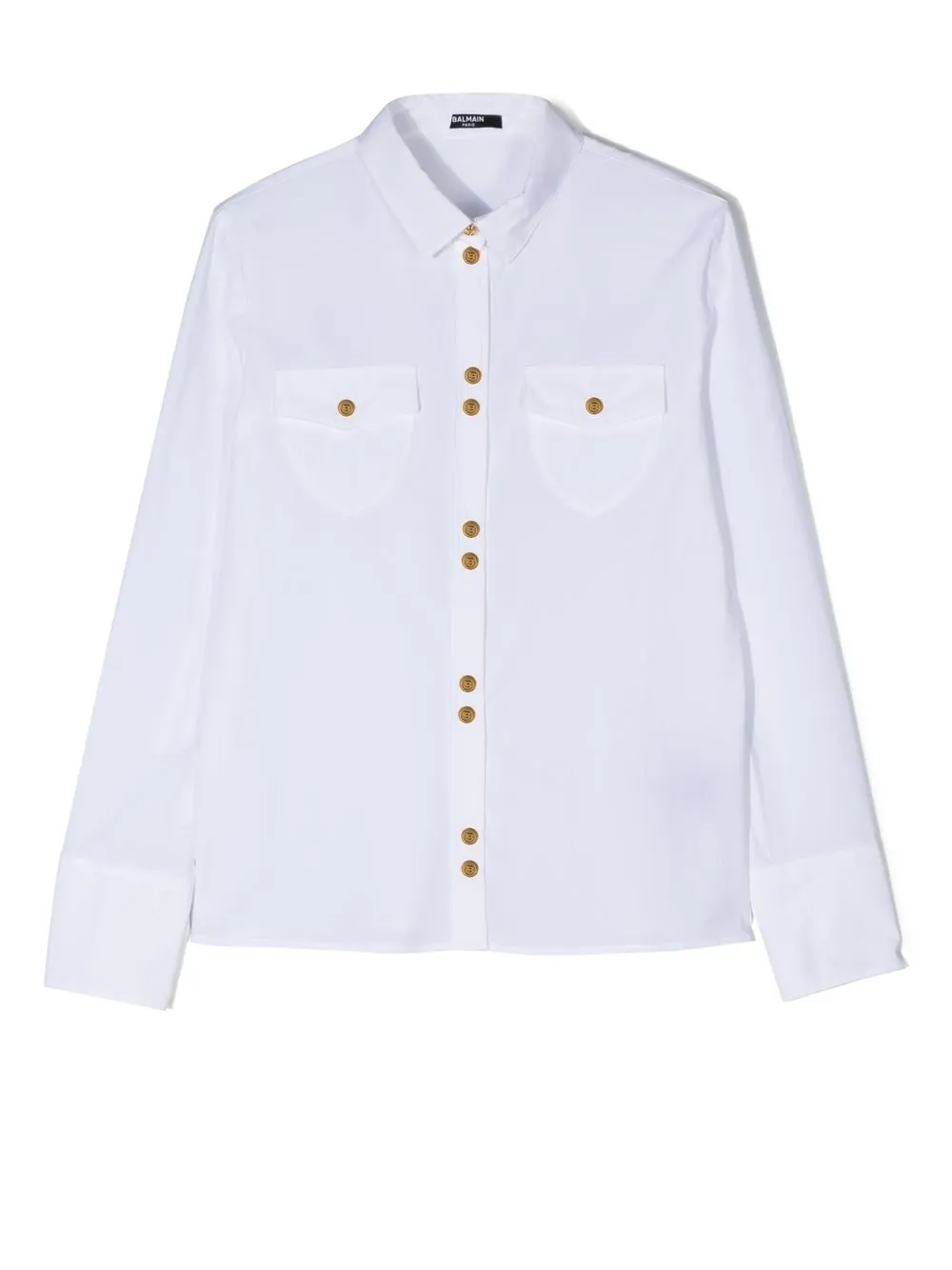 

Balmain Kids logo-embossed button-up shirt - White