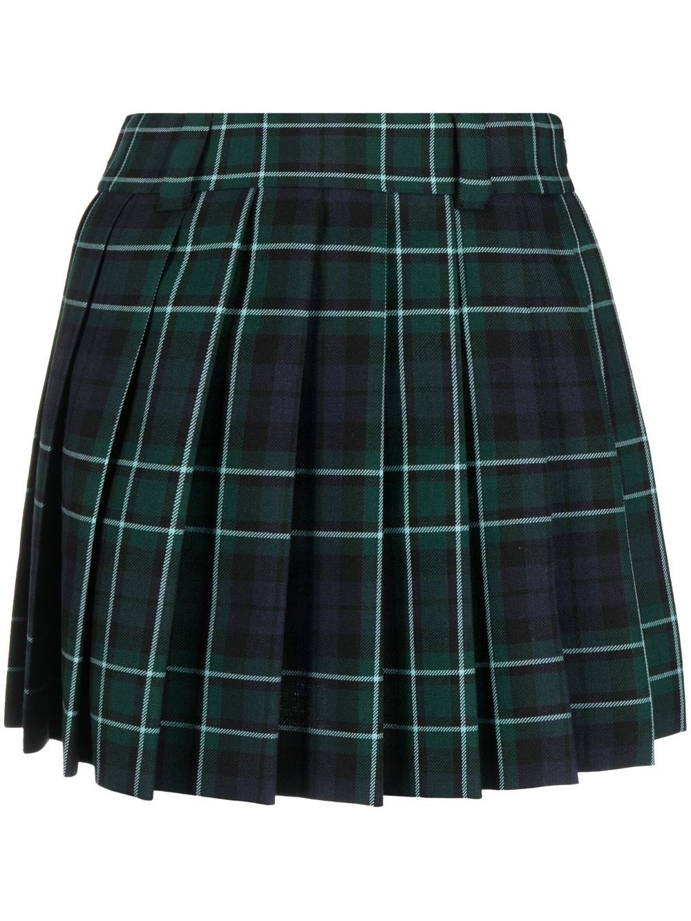 Plaid pleated skirt on sale green