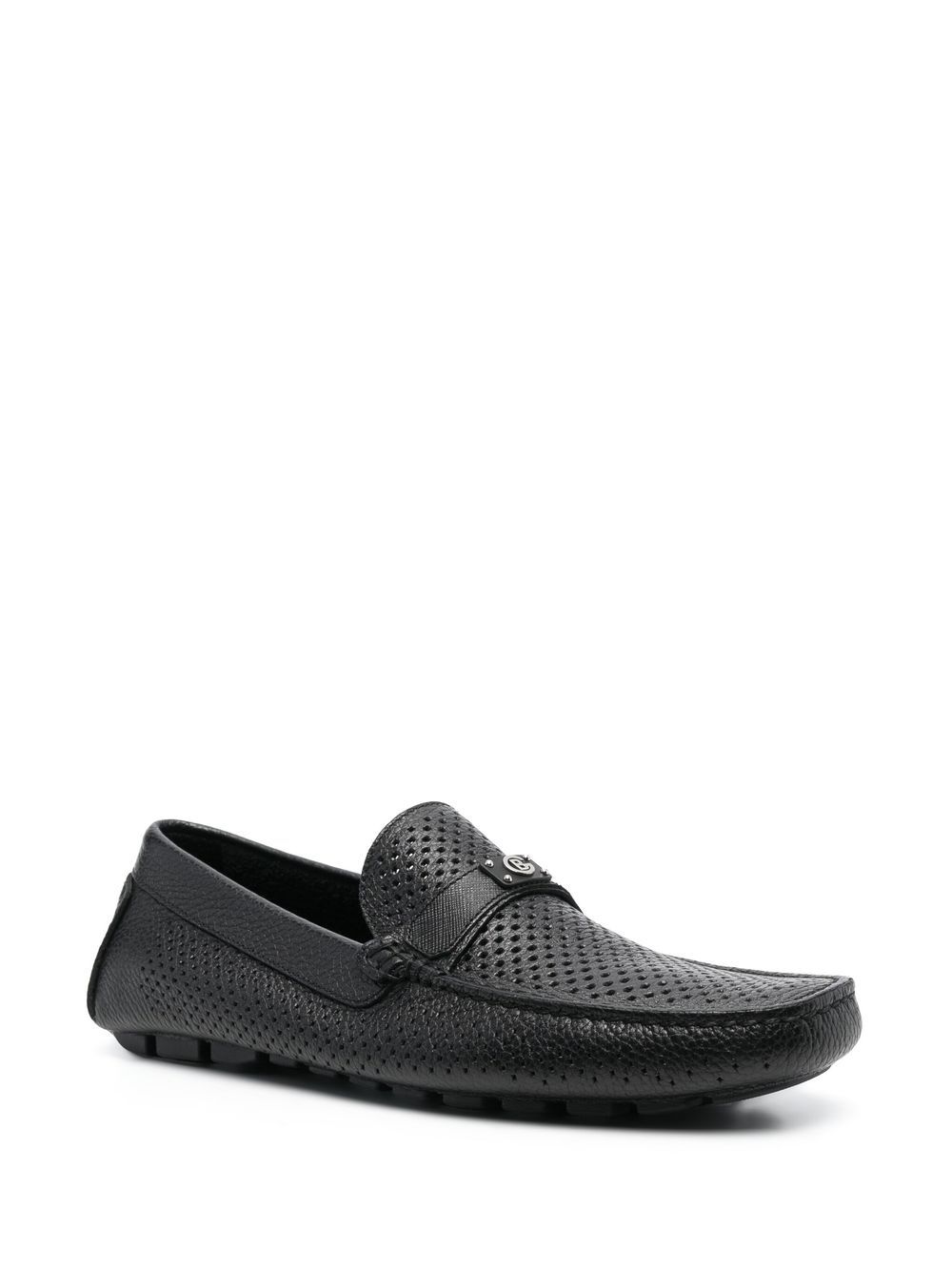 Baldinini Geperforeerde loafers - Zwart