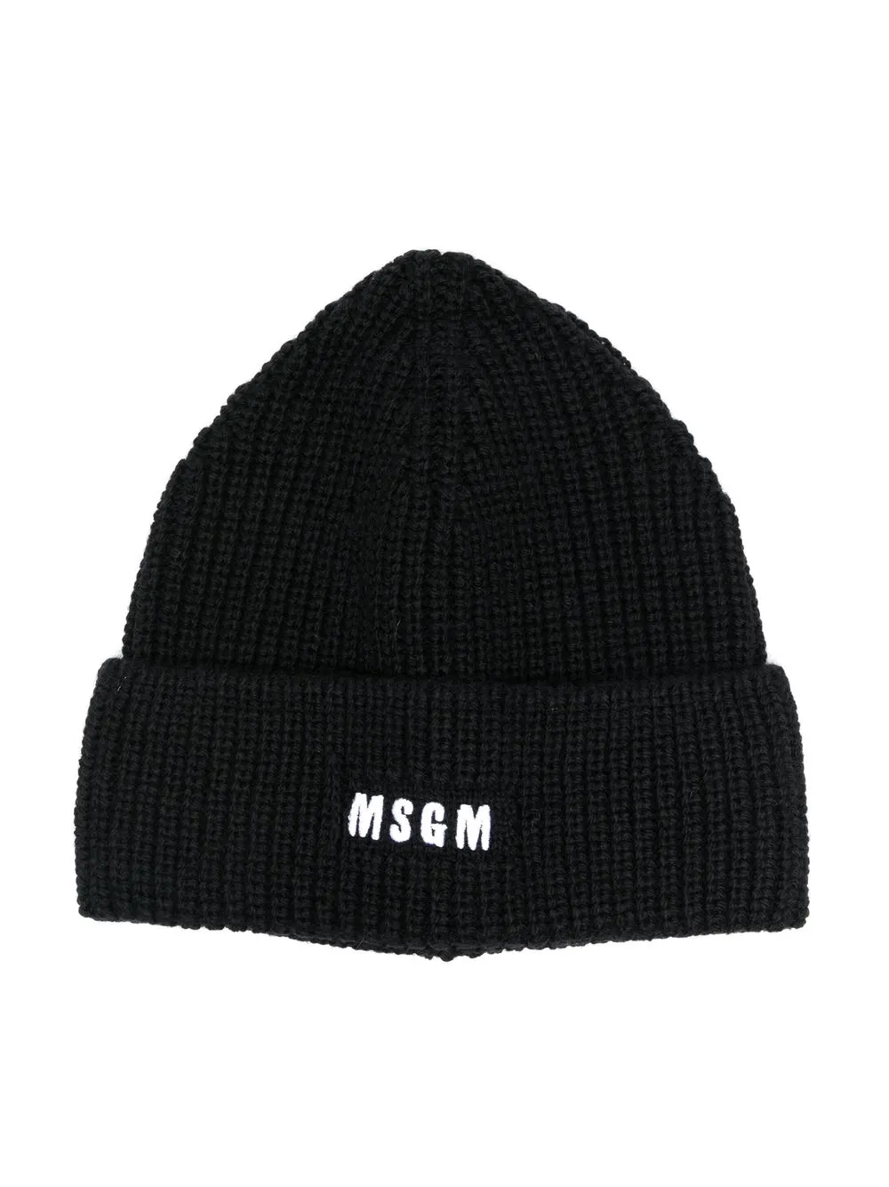 

MSGM Kids boina tejida con logo bordado - Negro