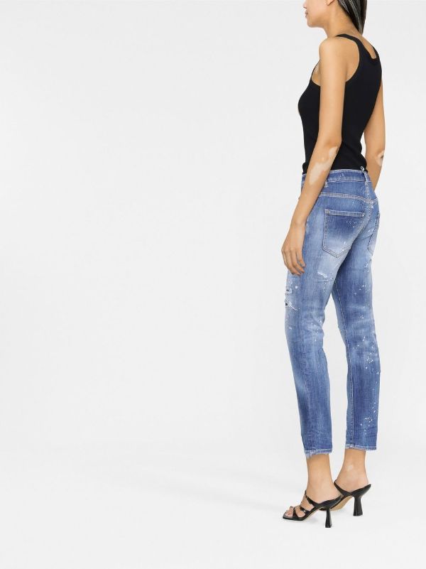 Small Distressed Boyfriend Capri Jeans