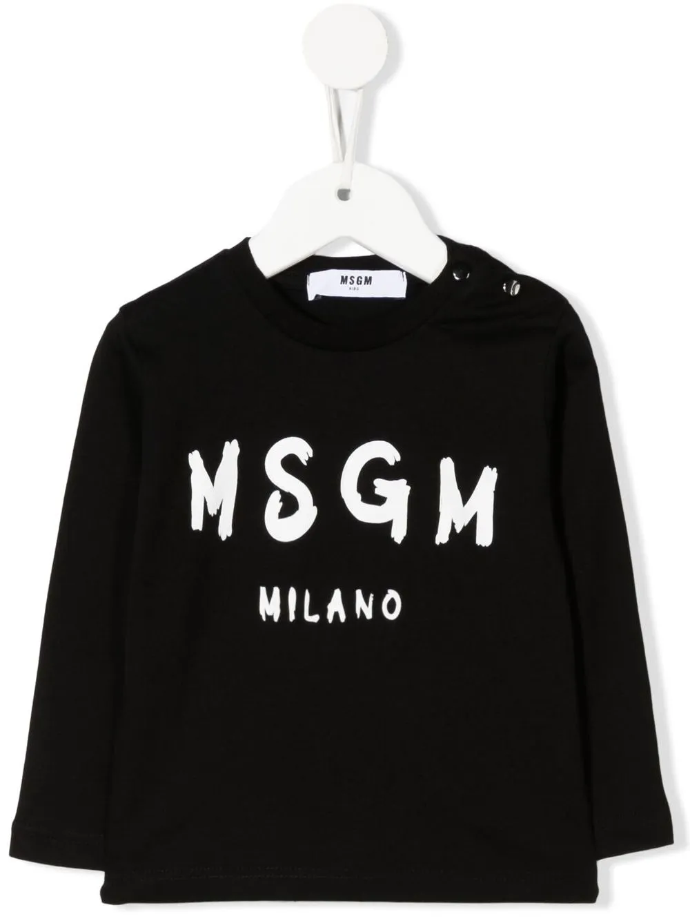 

MSGM Kids playera manga larga con logo estampado - Negro