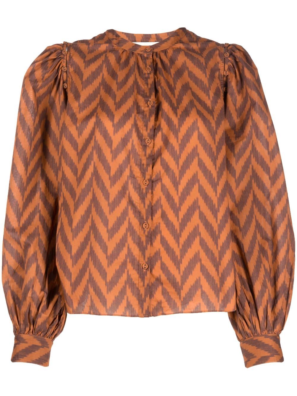 

Ulla Johnson blusa con estampado en zigzag - Marrón