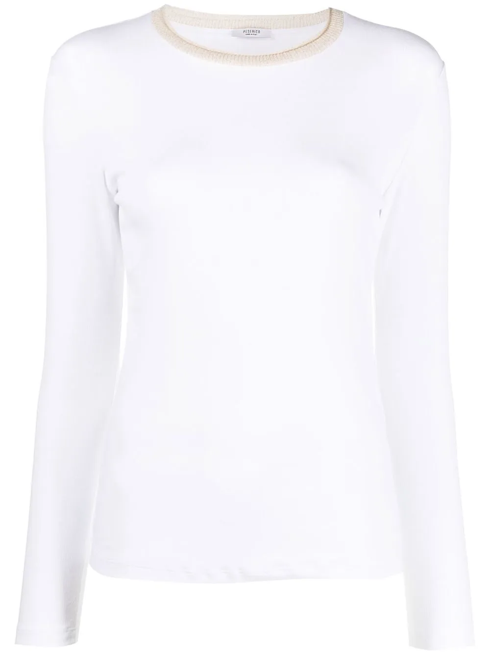 

Peserico fine-ribbed contrast-collar T-shirt - White