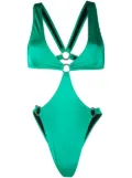 Manokhi cut-out ring-detail one-piece - Green