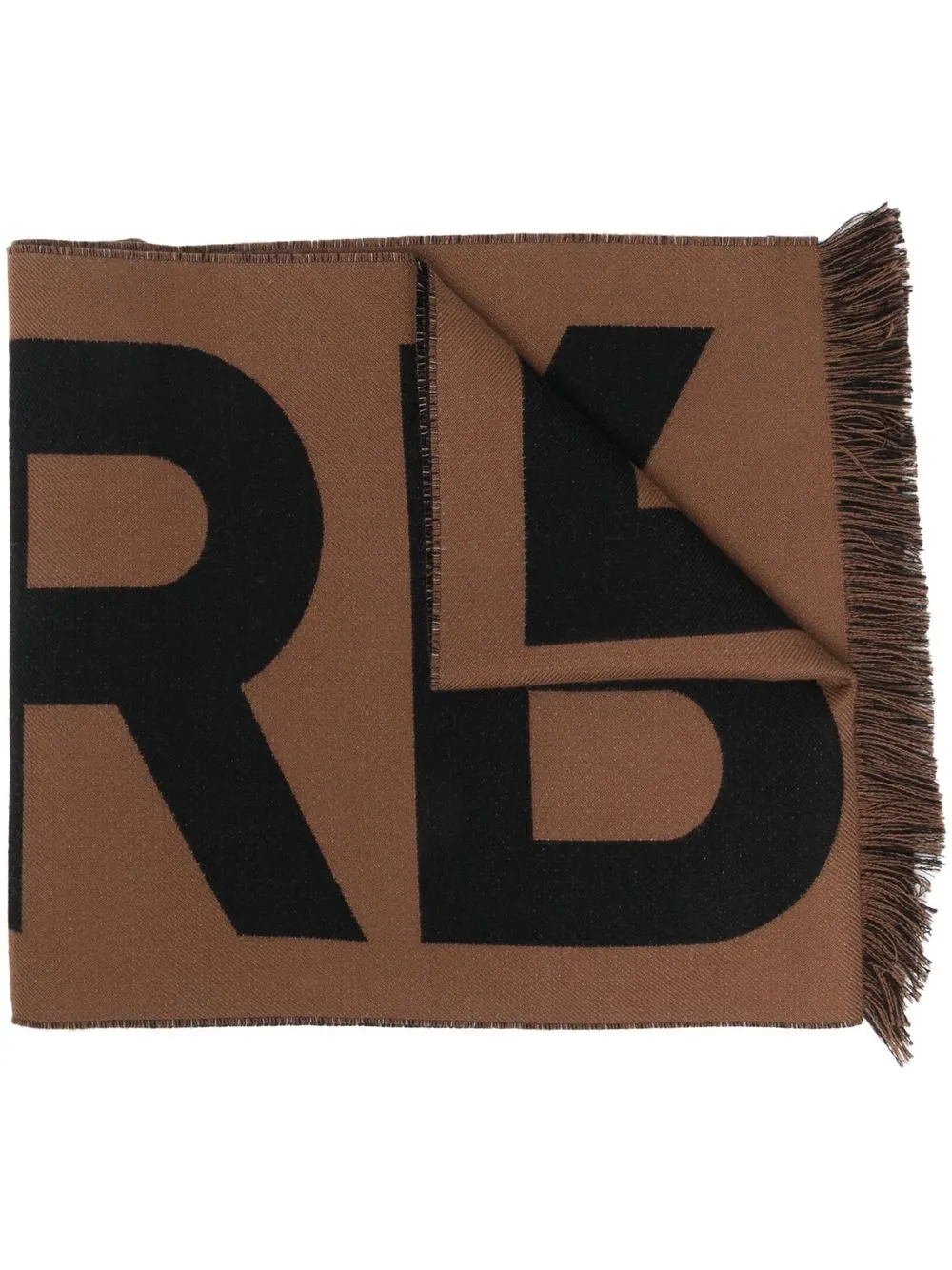 

Burberry logo-jacquard wool scarf - Black