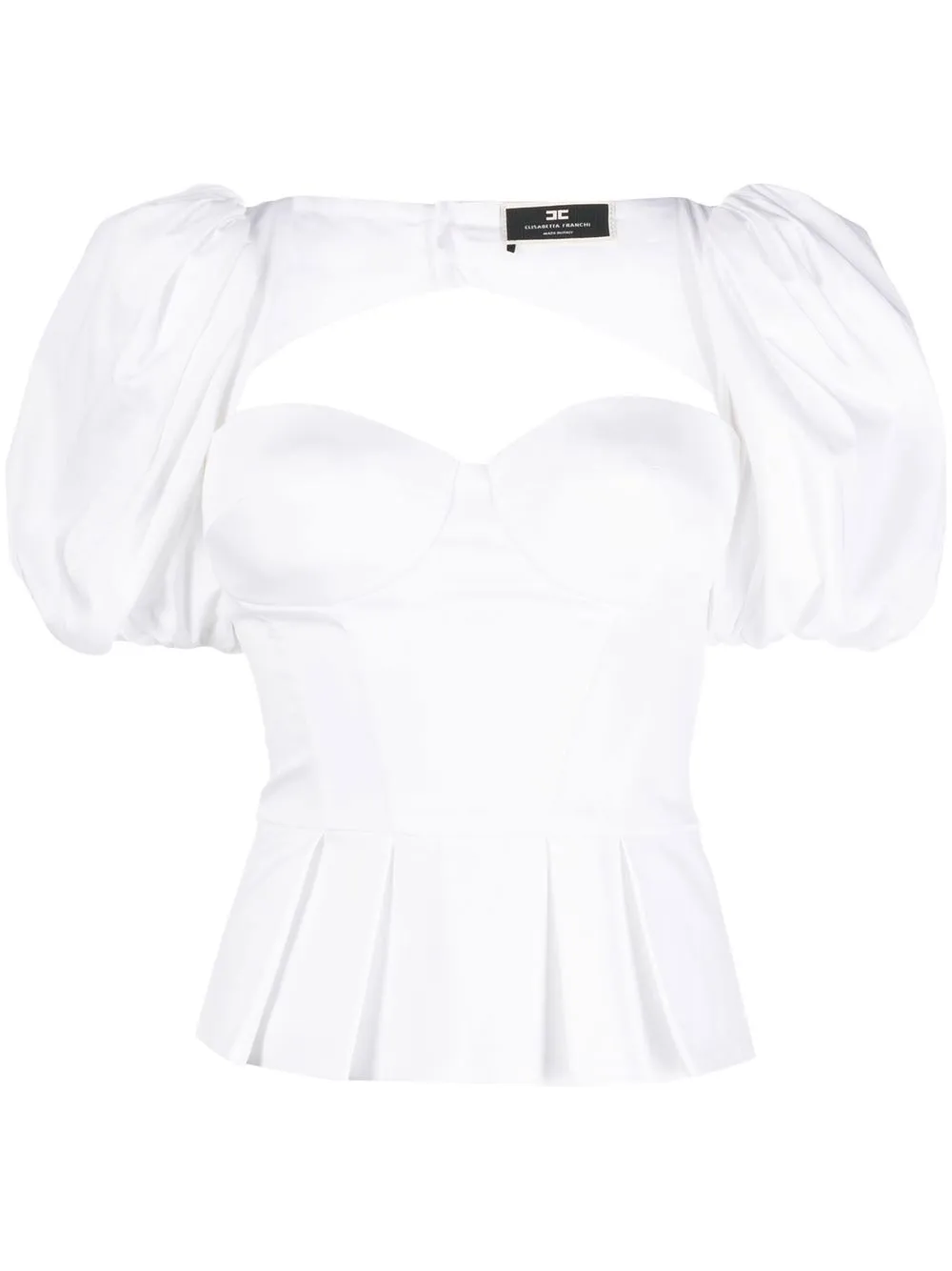 

Elisabetta Franchi blusa con manga farol - Blanco