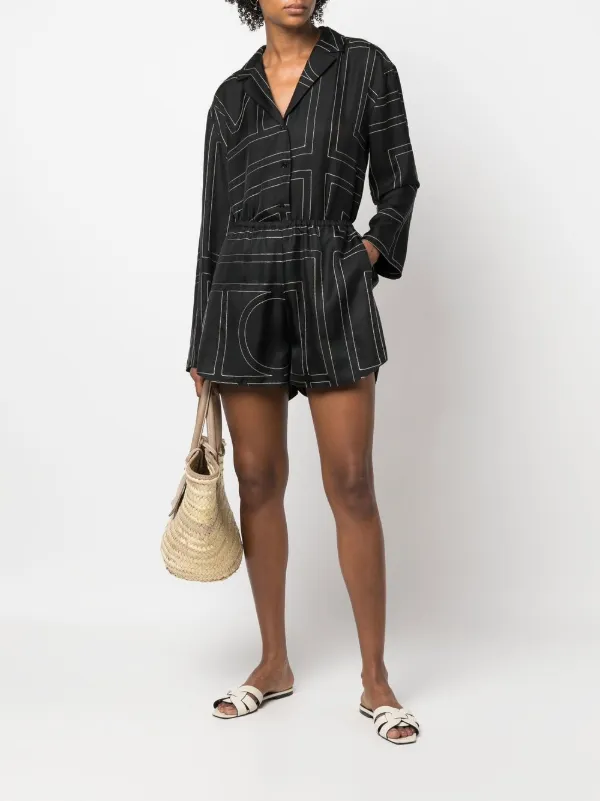 素晴らしい品質 geometric-print TOTEME Silk FARFETCH | Black | Shorts スカート