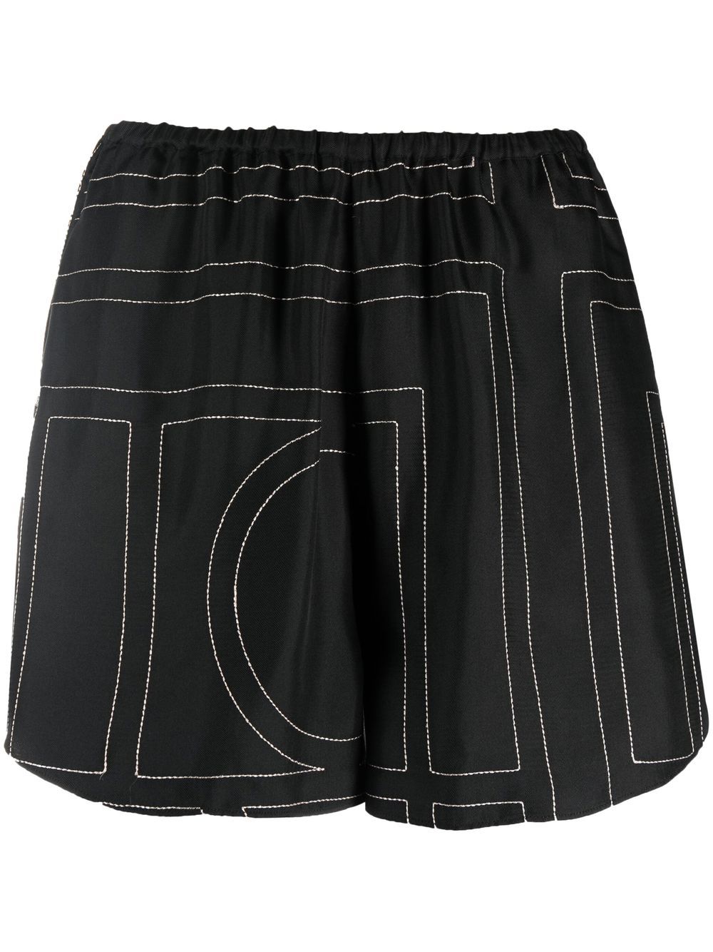 Image 1 of TOTEME geometric-print silk shorts