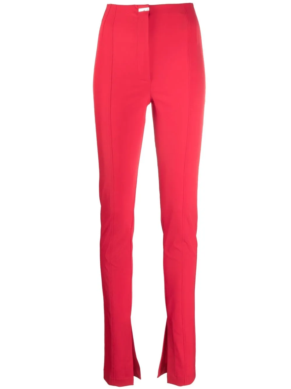 

Patrizia Pepe high-waisted slit-detail trousers - Red