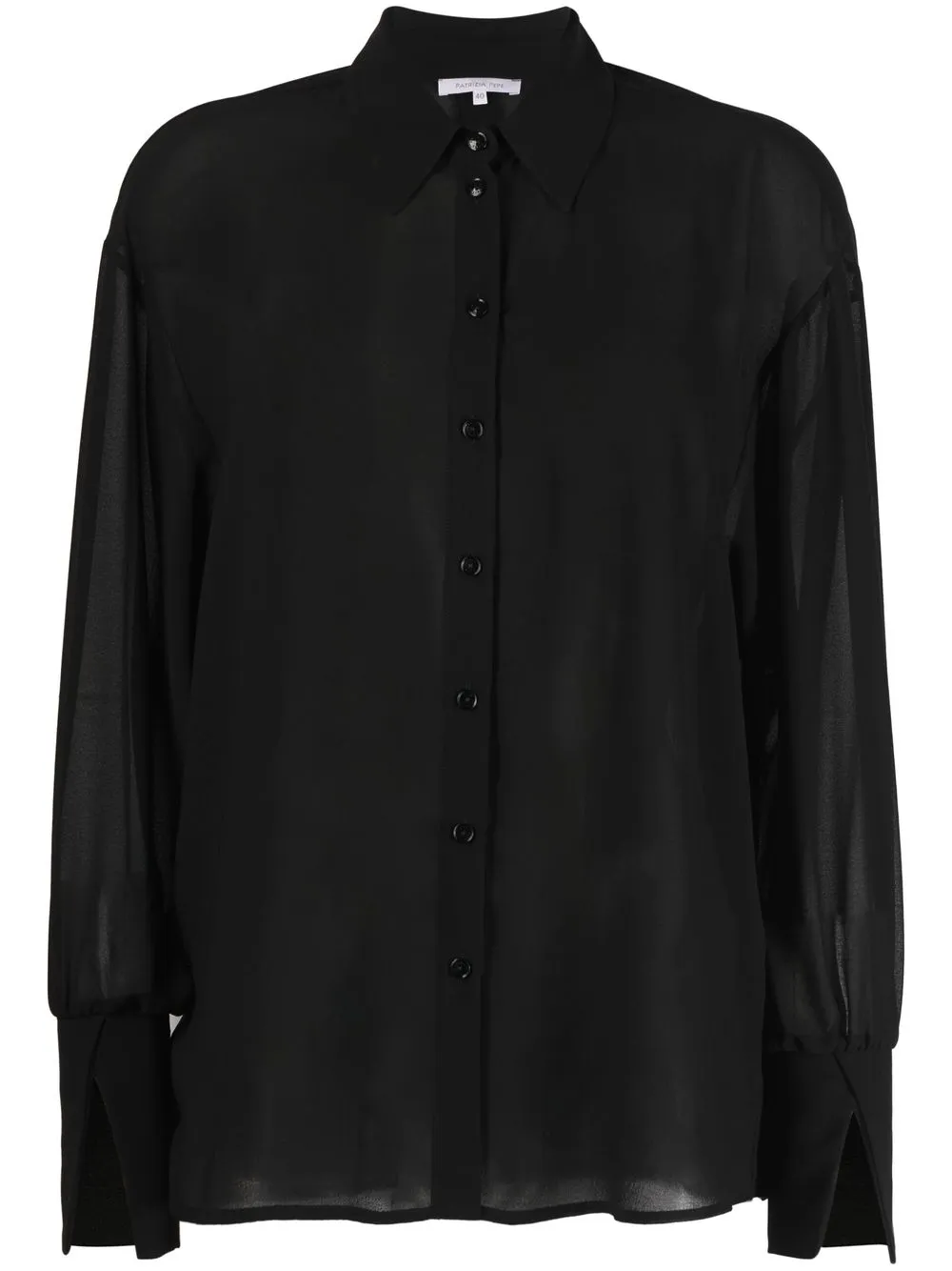 

Patrizia Pepe camisa semitraslúcida con botones - Negro