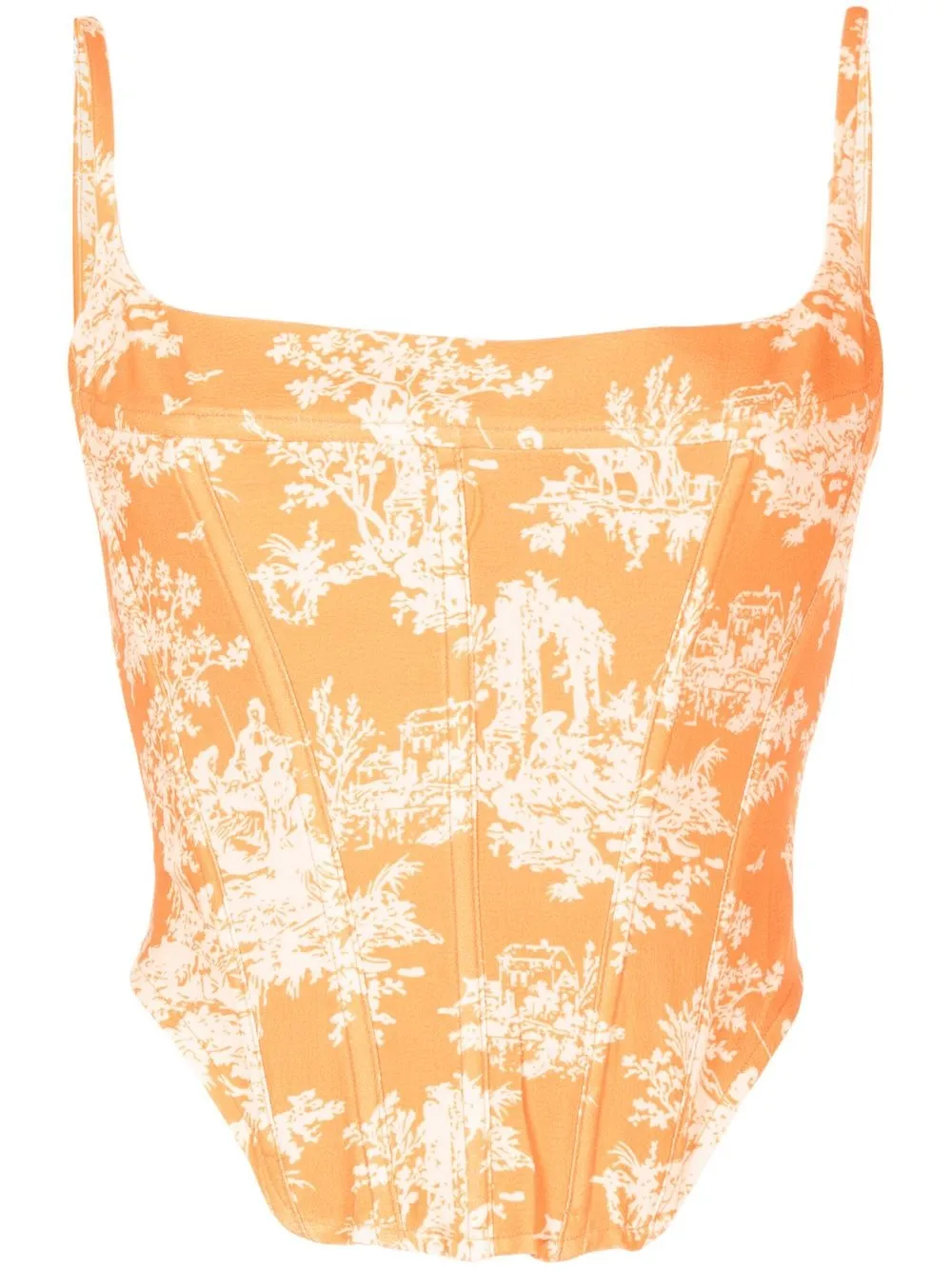 

Miaou Venus graphic-print corset - Orange