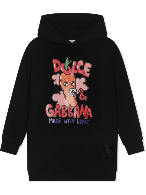 Dolce & Gabbana Kids logo-print hooded dress
