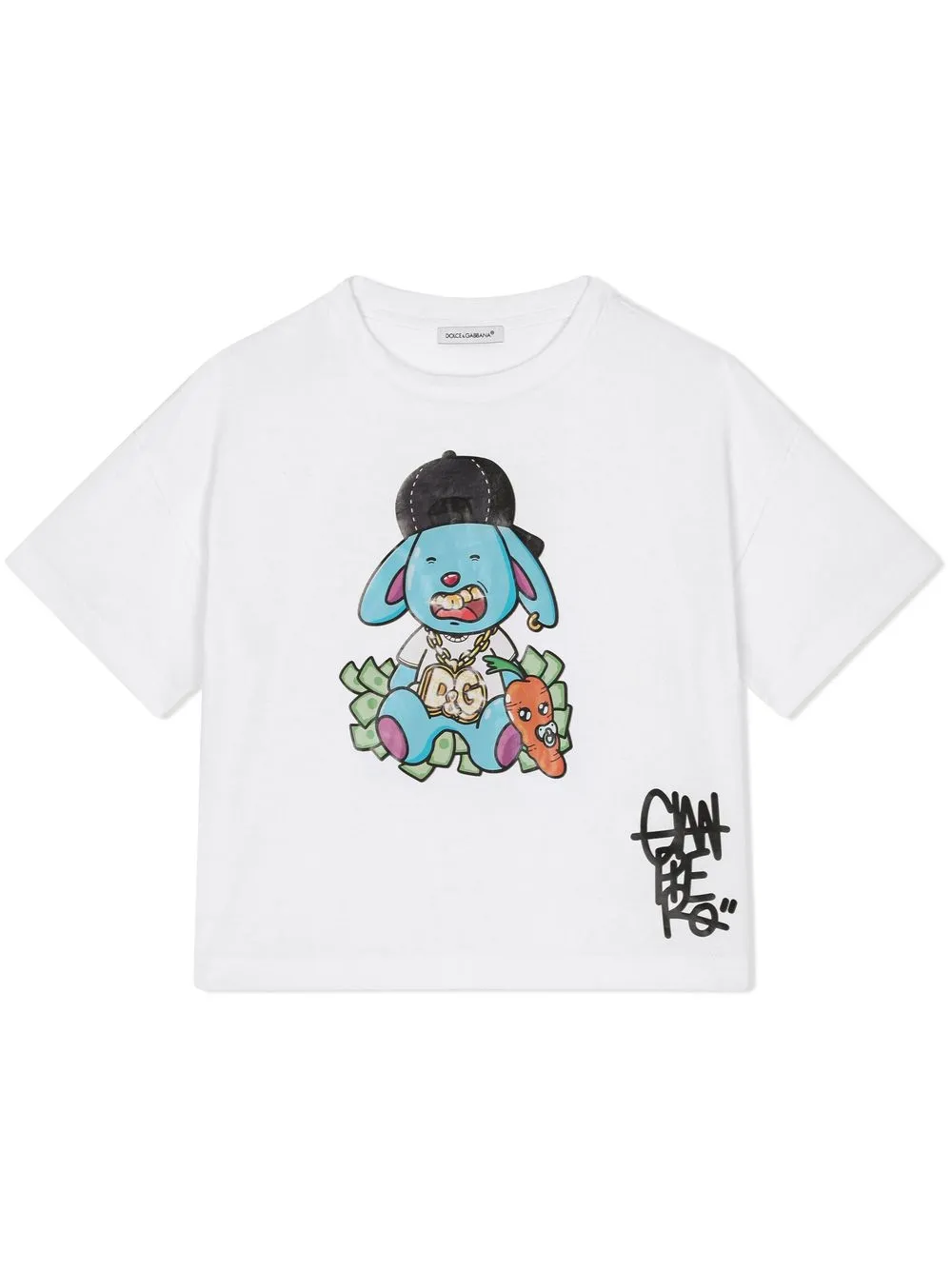 

Dolce & Gabbana Kids playera con logo estampado - Blanco