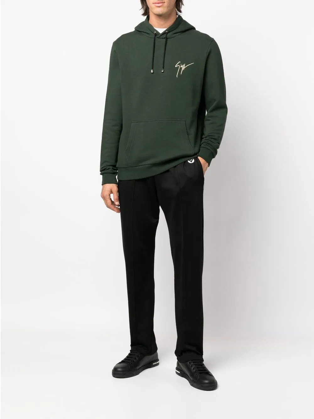 Giuseppe Zanotti Hoodie met geborduurd logo - Groen