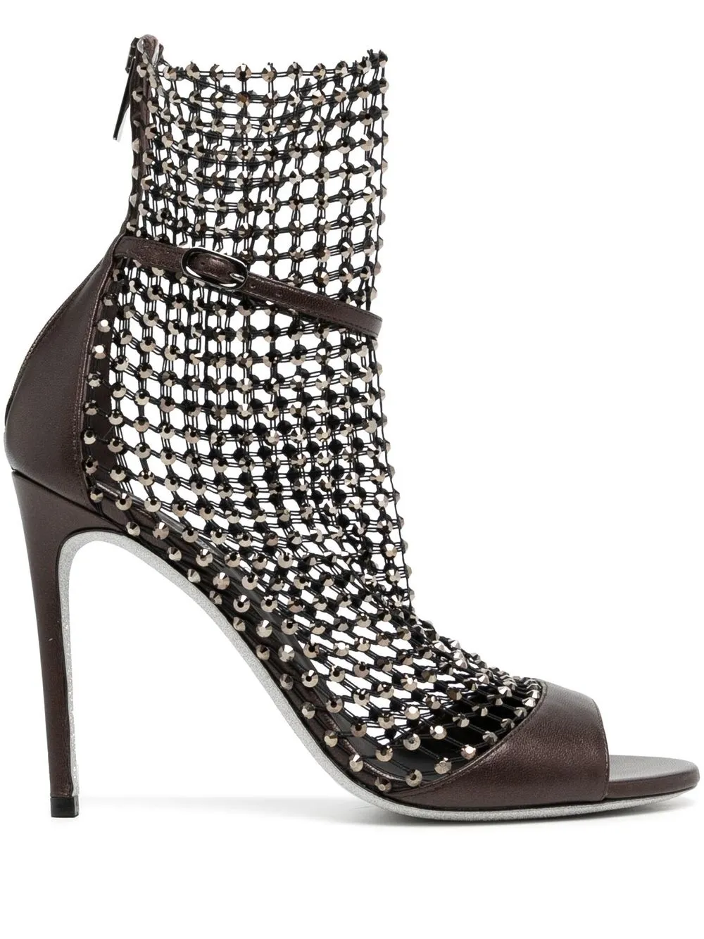 

René Caovilla Galaxia jewelled high-heel sandals - Brown