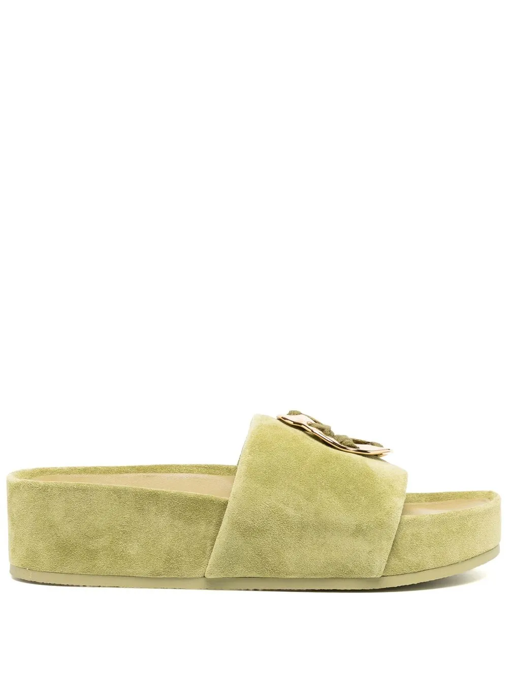 

Tory Burch sandalias con plataforma y placa del logo - Verde