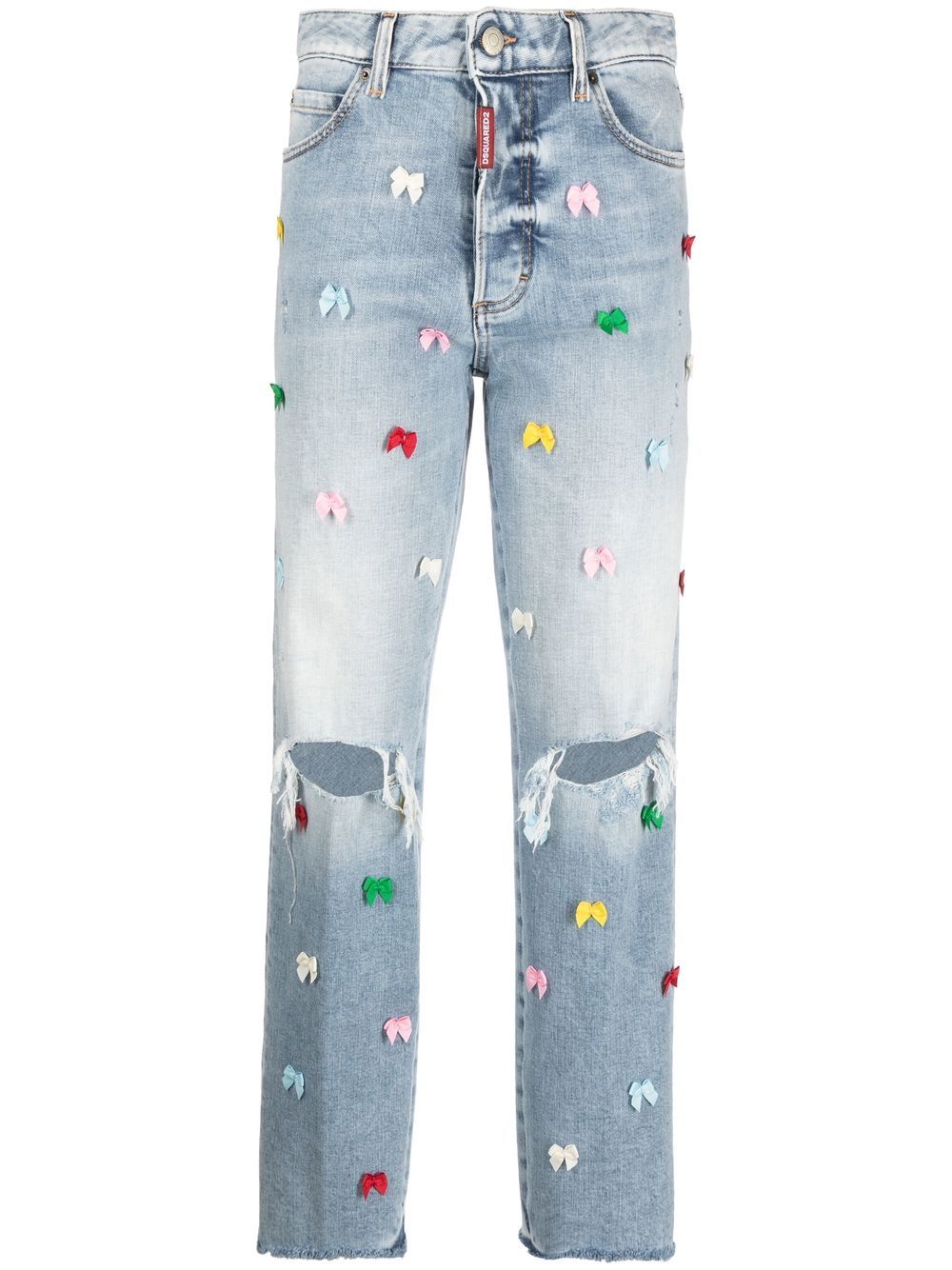 

Dsquared2 bow-detail straight-leg jeans - Blue