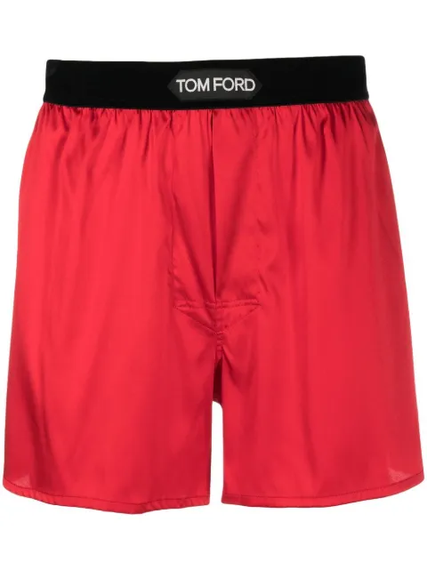 TOM FORD logo-waist satin boxers