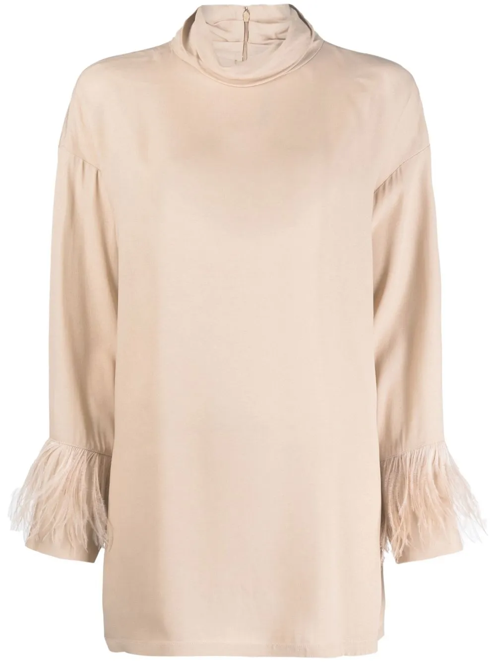 

Fabiana Filippi feather-detail cowl-neck top - Pink